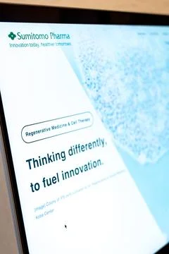 Sumitomo pharma website displaying regenerative medicine innovation Фото