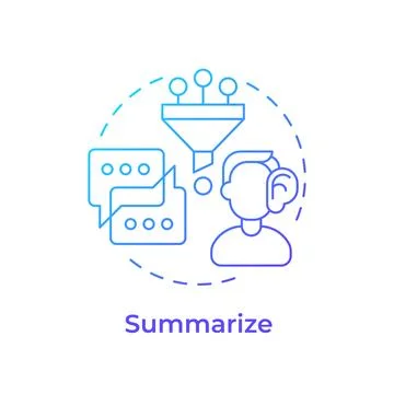 Summarize blue gradient concept icon Ilustración de archivo