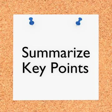 Summarize Key Points concept Illustrazione stock