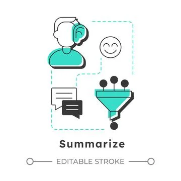 Summarize modern linear concept icon Ilustración de archivo
