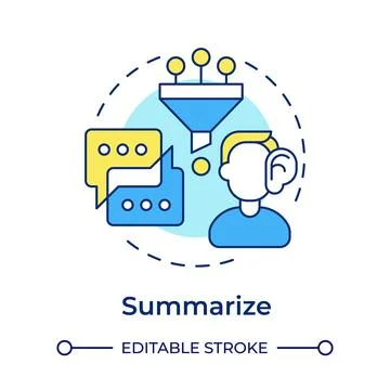 Summarize multi color concept icon Ilustración de archivo