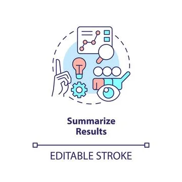Summarize results concept icon Stock Illustration