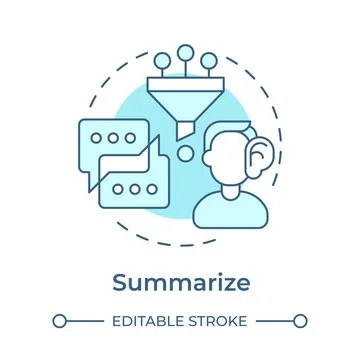 Summarize soft blue concept icon Ilustración de archivo