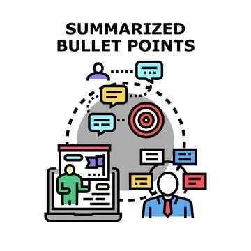 Summarizing bullet points for effective business communication Stock Illustration