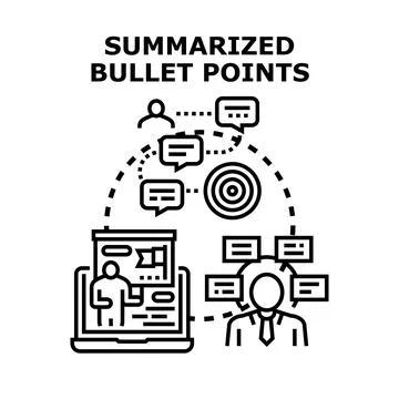 Summarizing bullet points for effective business communication Stock Illustration
