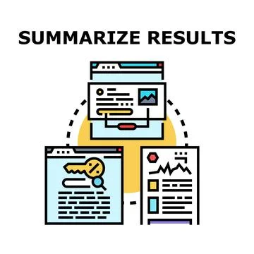 Summarizing digital results connecting insights and data Stock Illustration