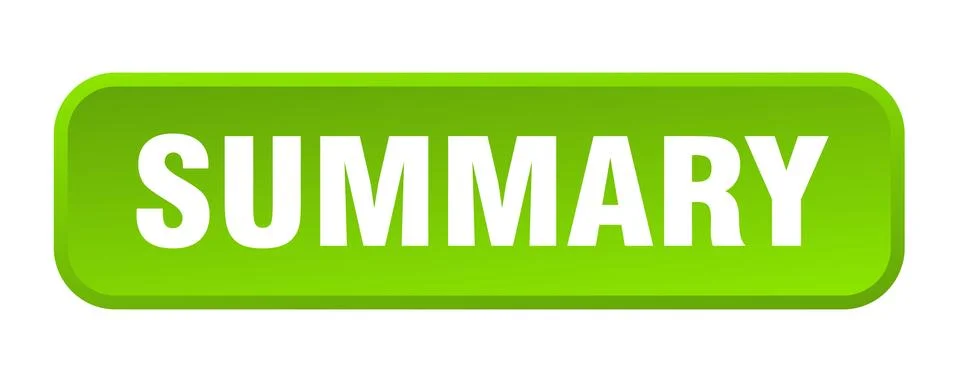 Summary button. summary square 3d push button Stock Illustration
