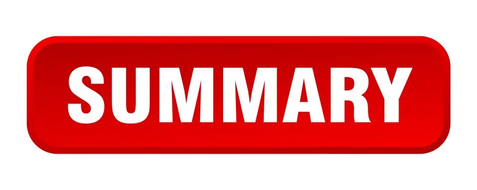Summary button. summary square 3d push button Stock Illustration