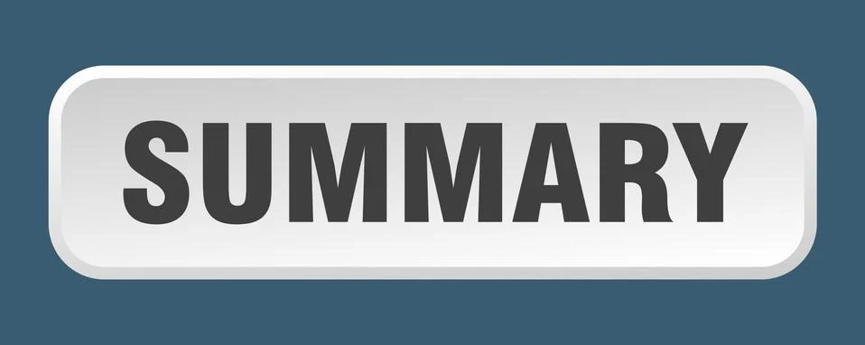 Summary button. summary square 3d push button 스톡 일러스트