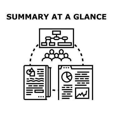 Summary at a glance concept communicating information Stock Illustration