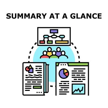 Summary at a glance concept communicating information Stock Illustration