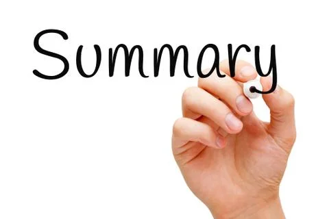 Summary Handwritten With Black Marker Stock Photos