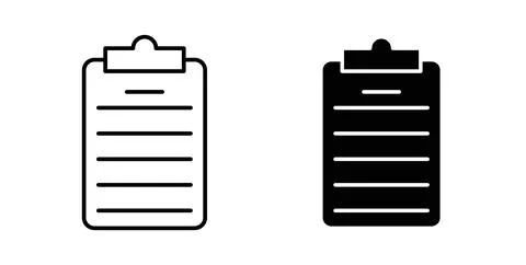 Summary icon in black and white. vector icon pack for websites Stock Illustration