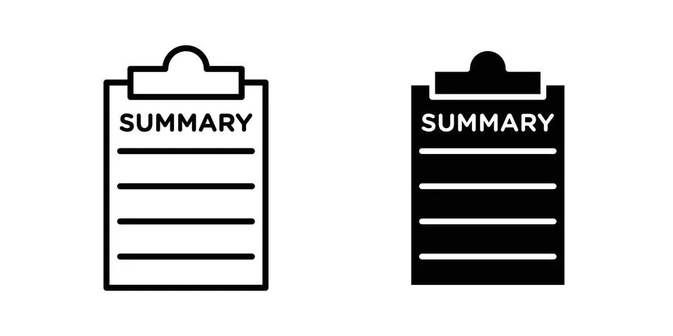 Summary icon concept logo design collection Stock Illustration