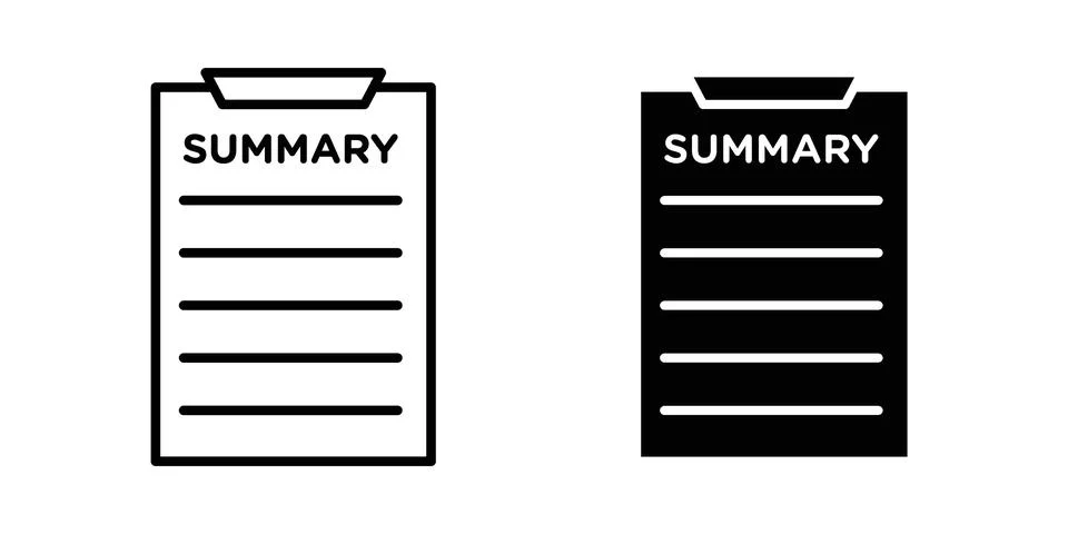 Summary icon set, collection of vector icons Stock Illustration