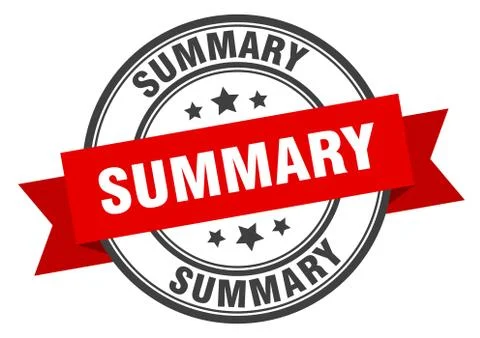Summary label. summary red band sign. summary Stock Illustration