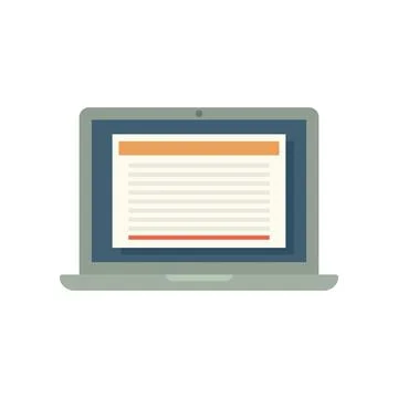 Summary laptop icon flat isolated Stock Illustration