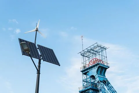 Summary of new and old technologies of energy production. Stock Photos