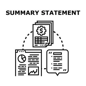Summary statement presenting financial business report data Stock Illustration
