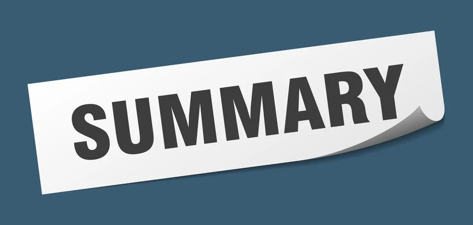 Summary sticker. summary square isolated sign. summary Stock Illustration