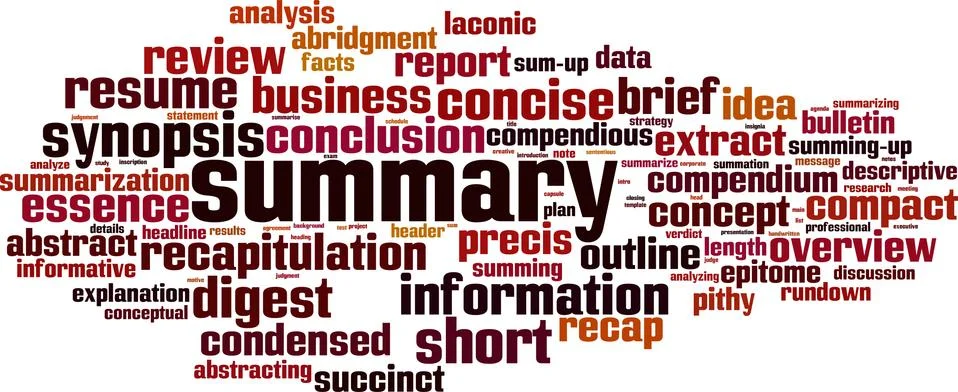 Summary word cloud Stock Illustration