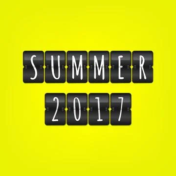 Summer 2017 flip symbol. Vector scoreboard illustration Stock Illustration