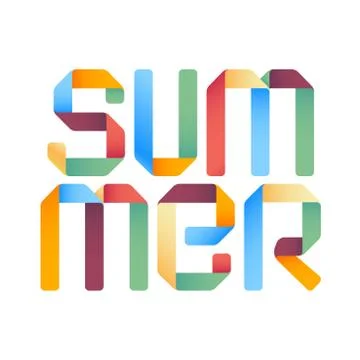 Summer 3d text design template. Stock Illustration