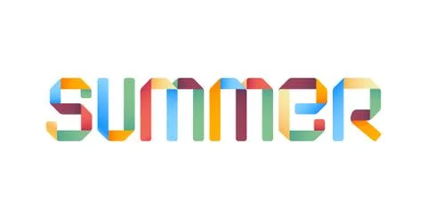 Summer 3d text design template. Stock Illustration