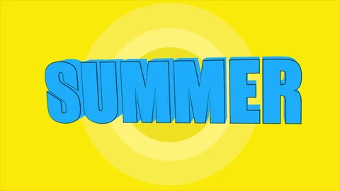 Summer 3D Text Rotating Animation Stock Footage 283905392