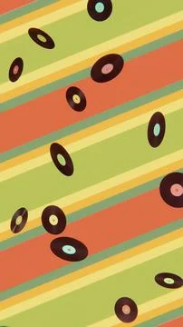 Summer 3D vertical render image backgrounds falling vinyl record confetti album Stock Illustration