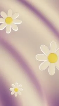 Summer 3D vertical render wallpaper falling flowers daisies wavy striped texture Stock Illustration