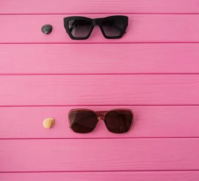 Summer abstract background mockup template sunglasses fashionable with seas.. Stock Photos
