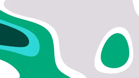Summer abstract paper cut design in teal and green evokes summer coolness Stock Footage 311297488