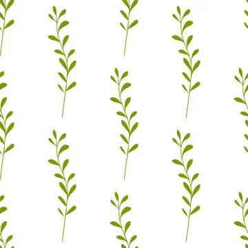 Summer abstract seamless pattern of marine plants. Illustrazione stock