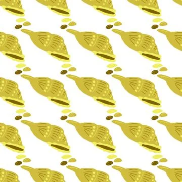 Summer abstract seamless pattern of marine plants. Stock Illustration