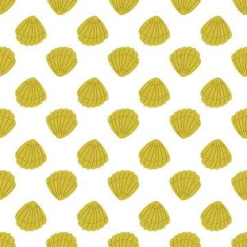Summer abstract seamless pattern of marine plants. Stock Illustration