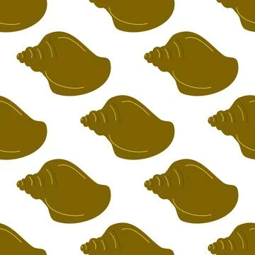Summer abstract seamless pattern of marine plants. Illustrazione stock