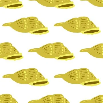 Summer abstract seamless pattern of marine plants. Illustrazione stock