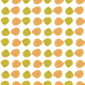 Summer abstract seamless pattern of marine plants. Illustrazione stock