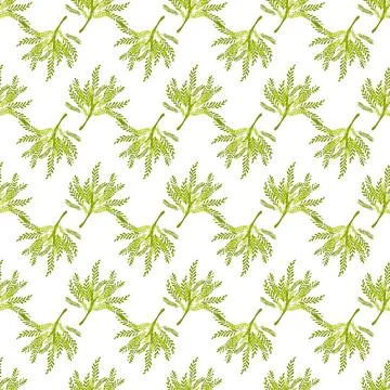 Summer abstract seamless pattern of marine plants. Stock Illustration