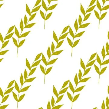 Summer abstract seamless pattern of marine plants. Stock Illustration