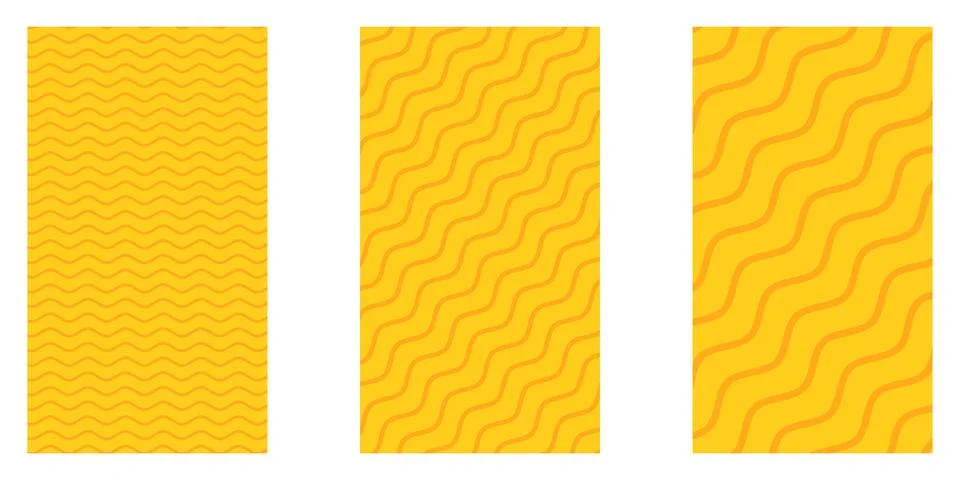 Summer abstract vertical backgrounds set. Yellow and orange geometric patterns 库存插图