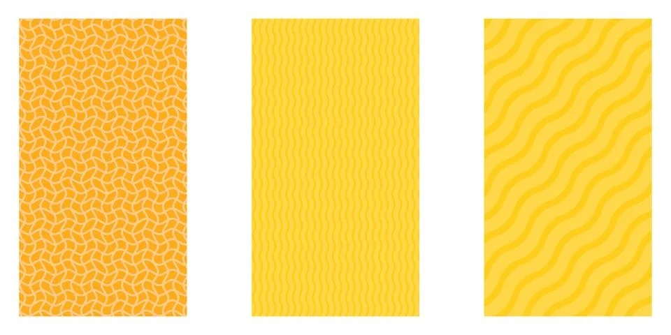 Summer abstract vertical backgrounds set. Yellow and orange geometric patterns 库存插图