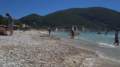Summer activities on the beach. Stock Footage 140537447