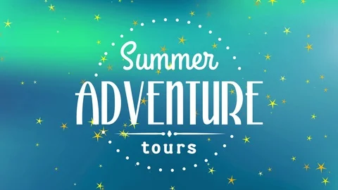 Summer adventure excursion written with trendy and handwriting typography in Stock Footage 129796650