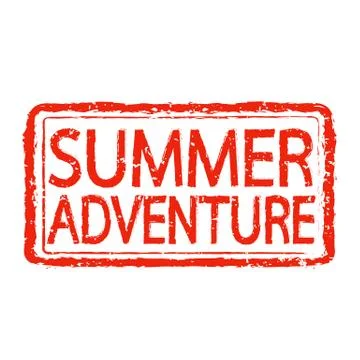 SUMMER ADVENTURE stamp text design Stock Illustration