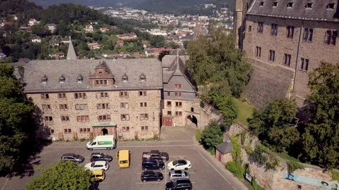 Summer Aerial View Medieval Castle Marburg Germany Stock Footage 102467158