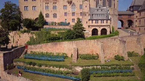 Summer Aerial View Medieval Castle Marburg Germany Stock Footage 102468223