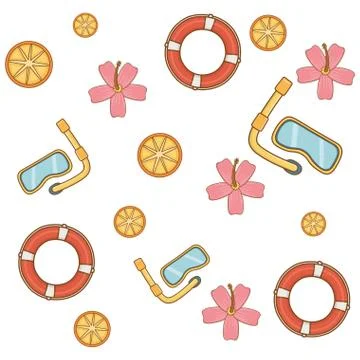 Summer and beach background vector illustration Illustrazione stock