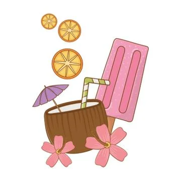 Summer and beach cartoons elements イラスト素材